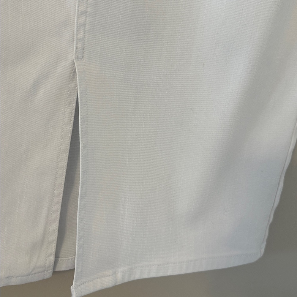 Lauren Ralph Lauren Womens White Denim Straight Skirt w/Front Slit Sz 10 Cowgirl - Picture 8 of 10
